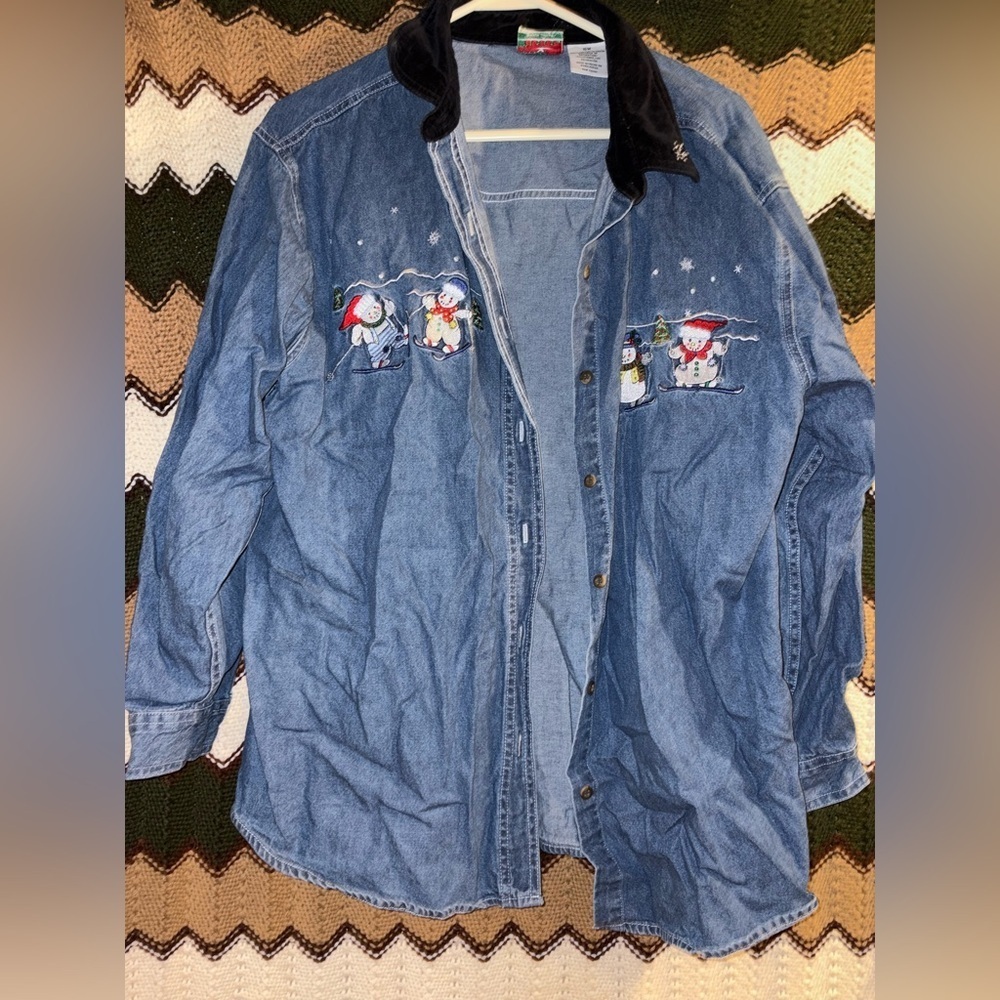 Vintage Embroidered Button-Up| Size 16W